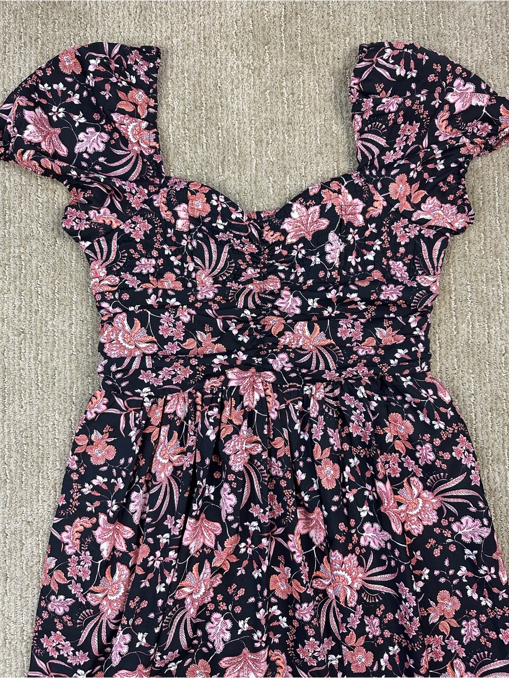 Band of the Free Floral Midi Dress Tiered Babydoll Boho Romantic Cottagecore L